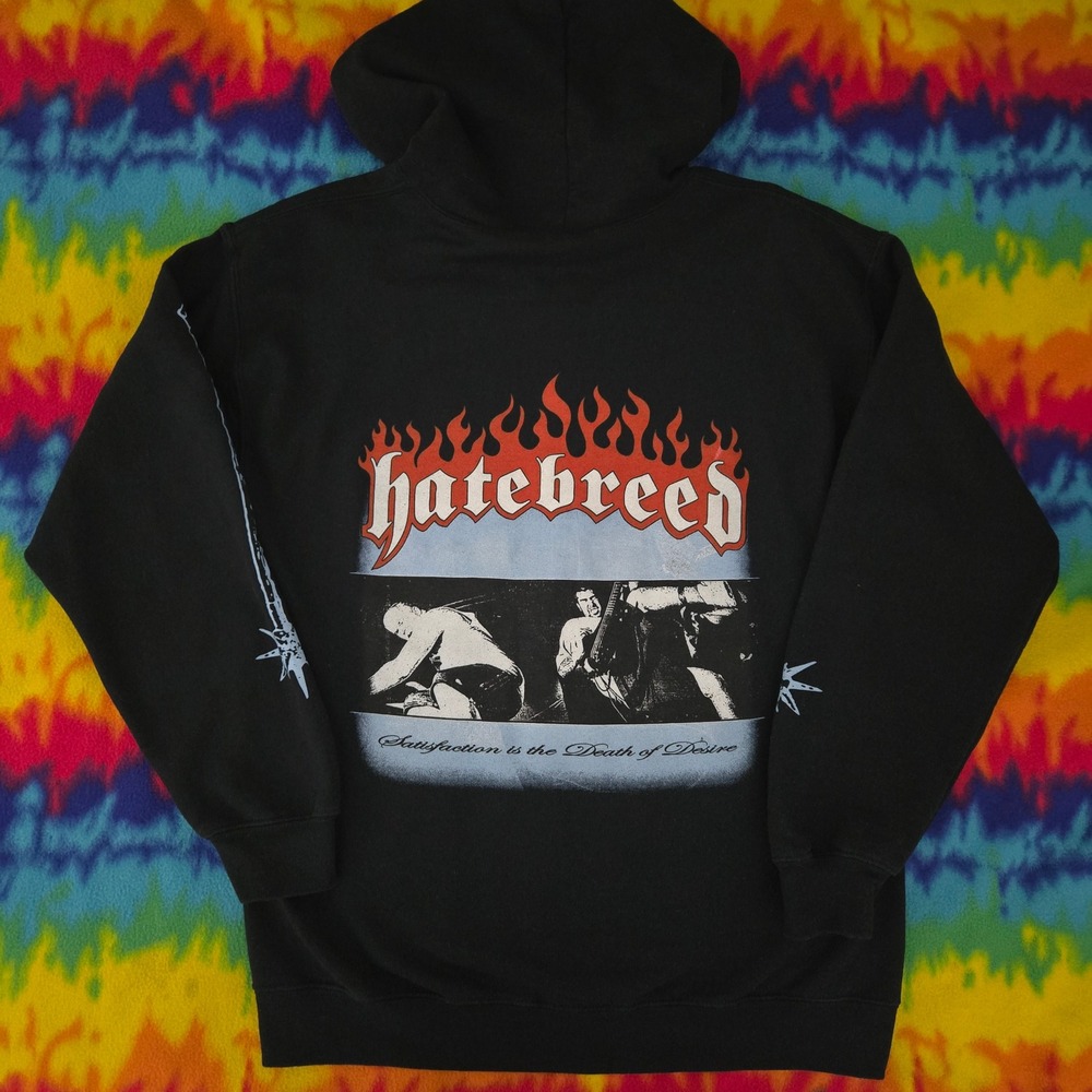 Hatebreed Satisfaction is the Death of Desire Zip Up Hoodie Black Mens Medium